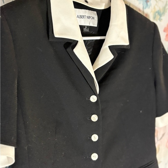 Vintage Albert Nipon Two-Tone Short Sleeve Blazer - Picture 4 of 11